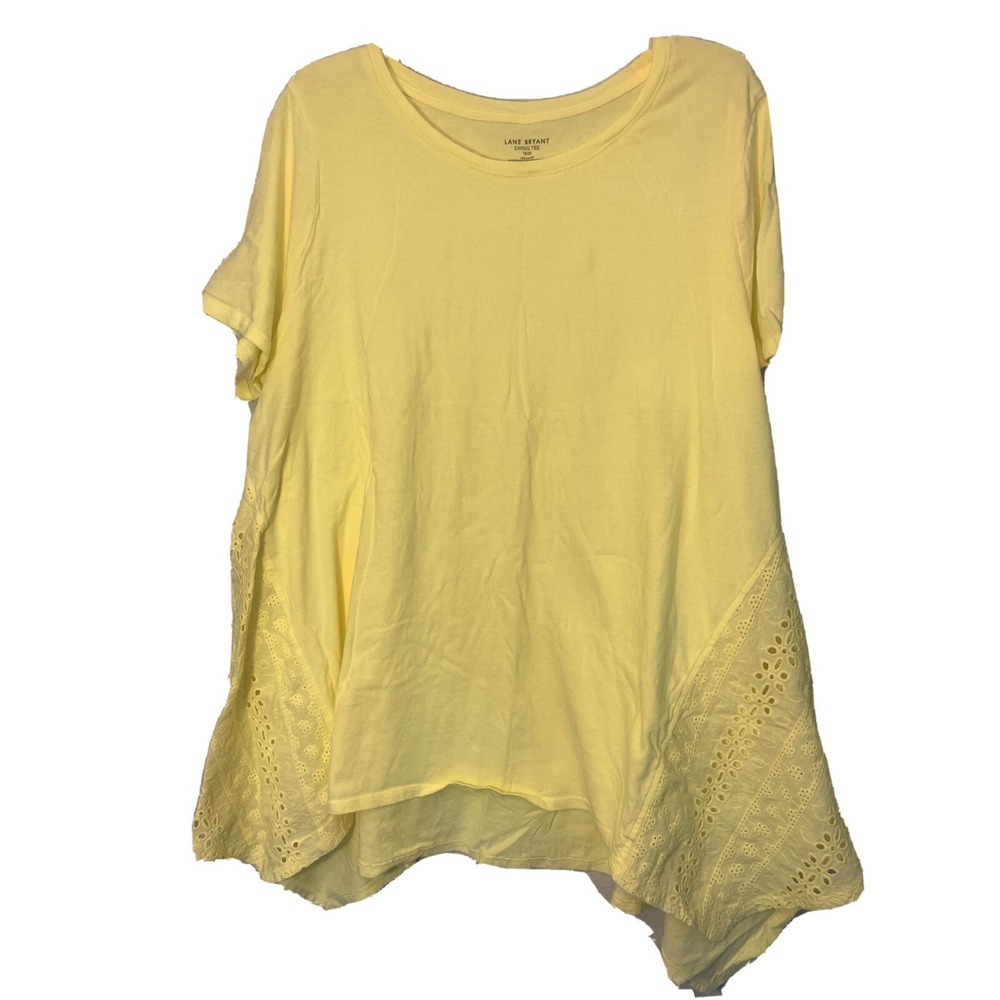 lane bryant Size 18 20 tee womens swing style yellow‎ 100% Cotton BP